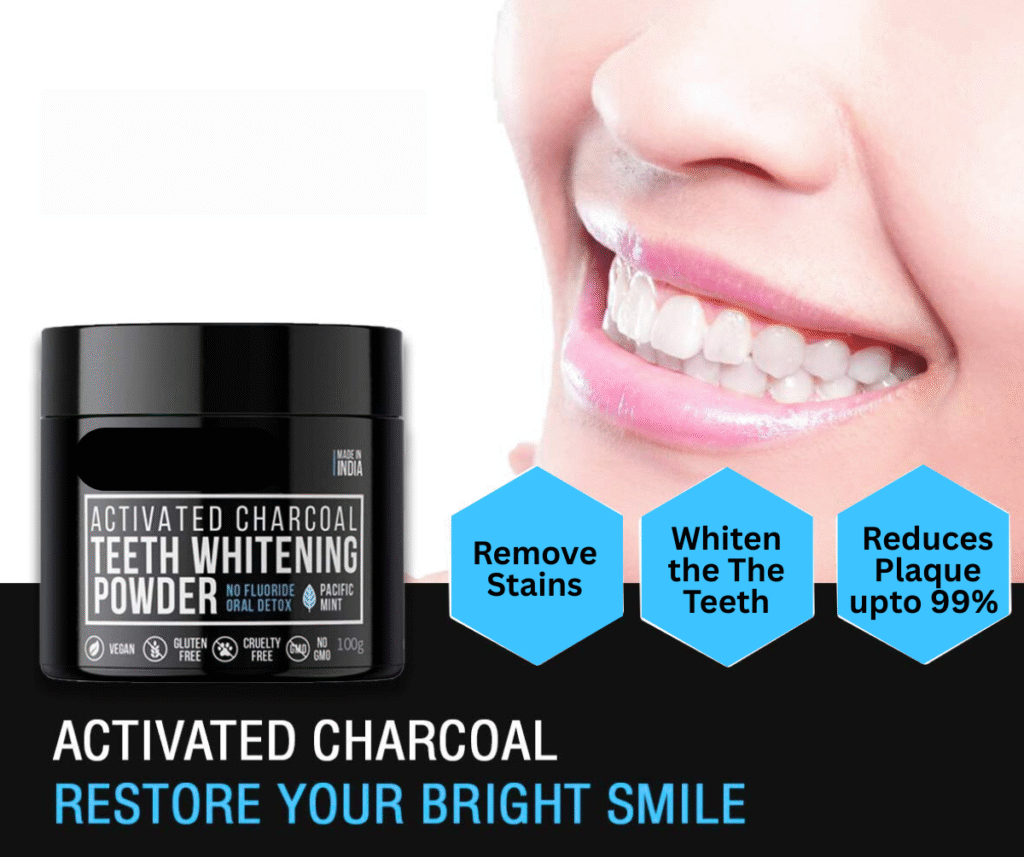 Charcoal whiten teeth powder